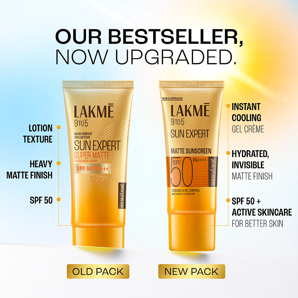 Lakmē Sunscreen For Bright Skin, SPF 50 PA++++, Water Light, Niacinamide, In Vivo Tested,With New-Age UV Filters, Boosts Glow, Reduces Dullness & Dark Spots  50 ml