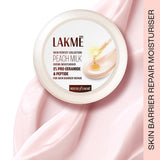 Lakmē Peach Milk 2% Pro-Ceramide + Peptide Crème | Barrier Repair + Pollution Defence | Up to 2X Protection & Healthy Glow | 50g
