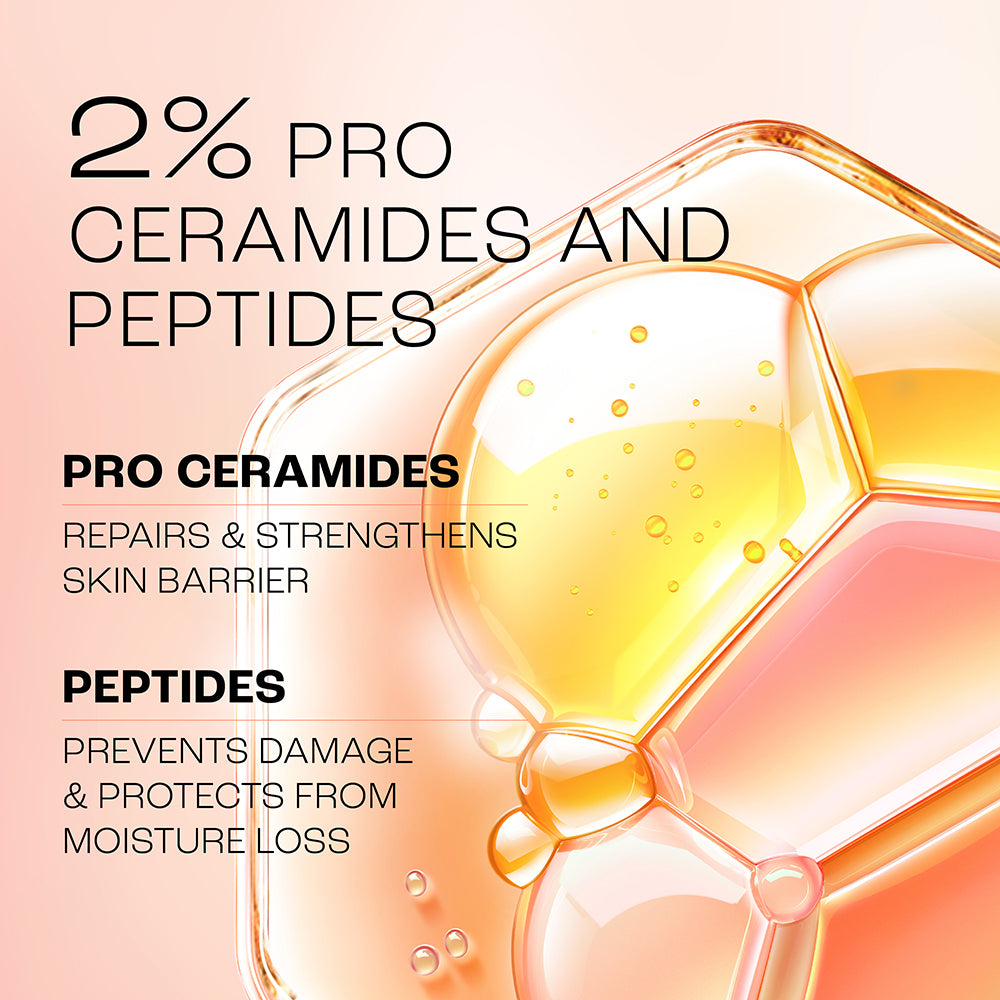 Lakmē Peach Milk 2% Pro-Ceramide + Peptide Crème | Barrier Repair + Pollution Defence | Up to 2X Protection & Healthy Glow | 50g