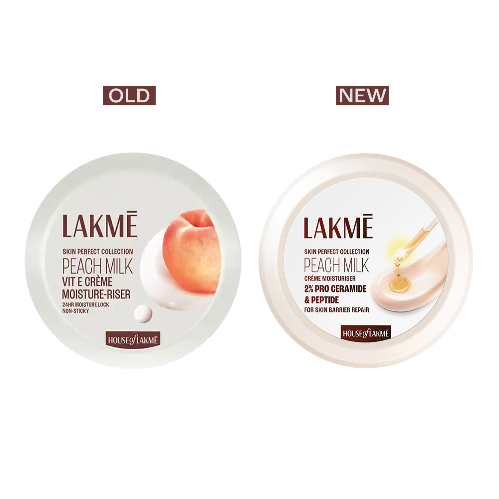 Lakmē Peach Milk 2% Pro-Ceramide + Peptide Crème | Barrier Repair + Pollution Defence | Up to 2X Protection & Healthy Glow | 50g