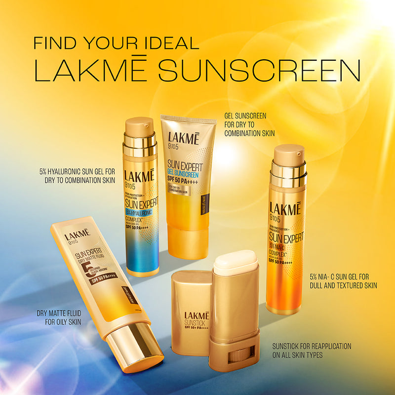 Lakmē Sunscreen Gel SPF 50 PA+++Niacinamide, Water-Light, For Normal to Oily Skin,No White Cast 50g