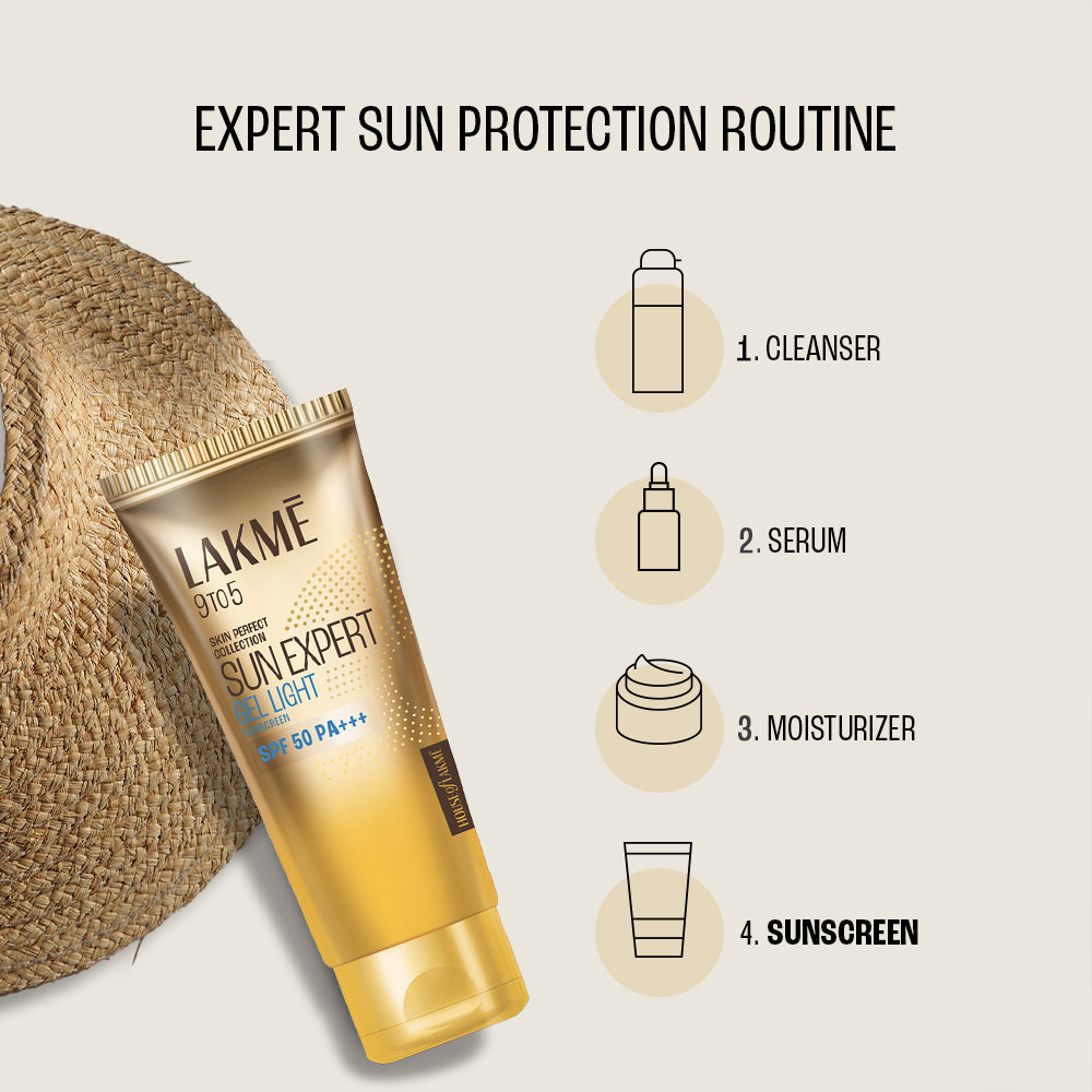 Lakmē  Sun Expert Gel light Sunscreen, SPF 50 PA+++ |UVA/B protection, Matte Finish 100gm