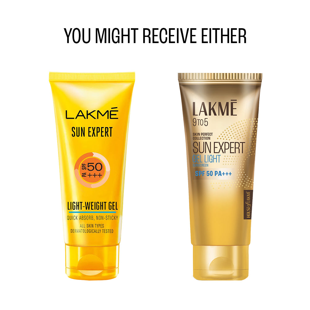 Lakmē  Sun Expert Gel light Sunscreen, SPF 50 PA+++ |UVA/B protection, Matte Finish 100gm