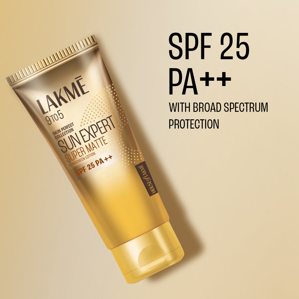Lakmē Sun Expert SPF 25 PA++ Super Matte Lotion Sunscreen, Lightweight, Non Sticky,100ml