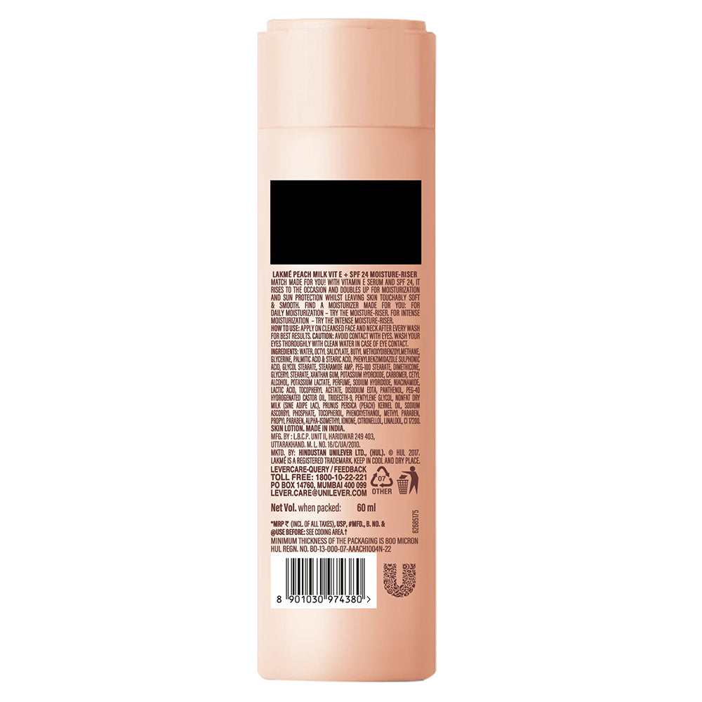 Lakmē Peach Milk Moisturizer SPF 24 PA Sunscreen Lotion 60 ml