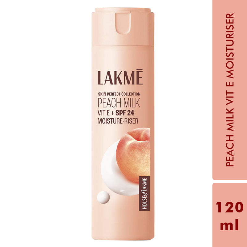 Lakmē Peach Ceramide Moisturizer with SPF 24| For Dry Skin, Normal Skin & Sensitive Skin 120ml