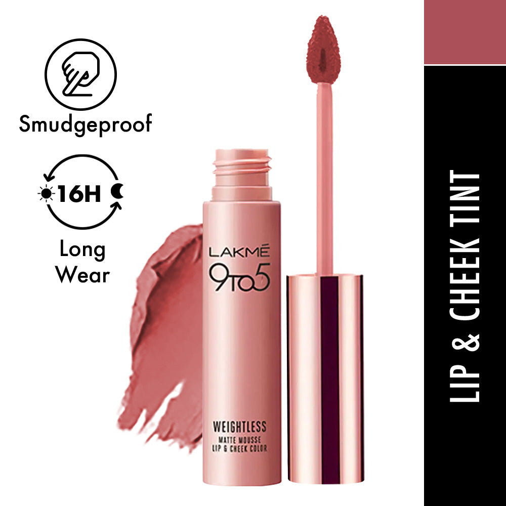 Lakmē 9to5 Weightless Mousse Lip and Cheek Color-Rose Touch