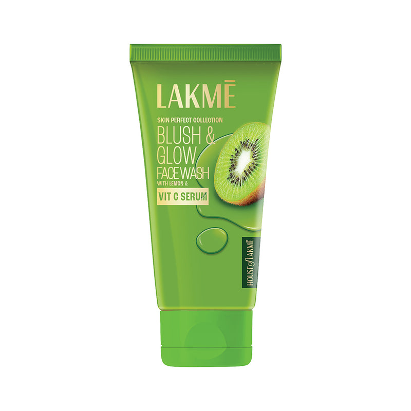 Lakmē Blush & Glow Refreshing Kiwi Facewash, with Vitamin C Serum, 50gm