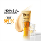 Lakmē Tinted Sunscreen with Niacinamide for Even Toned Skin, SPF 50 PA+++, In-Vivo tested,With New-Age UV Filters, Boosts Glow, Reduces Dullness & Dark Spots 100 ml