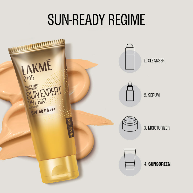 Lakmē Sun Expert Tinted Sunscreen SPF 50 PA +++ Broad spectrum  UVA/B protection Blue light protection No White Cast for all dry, oily, normal skin Matte Finish 100 ml