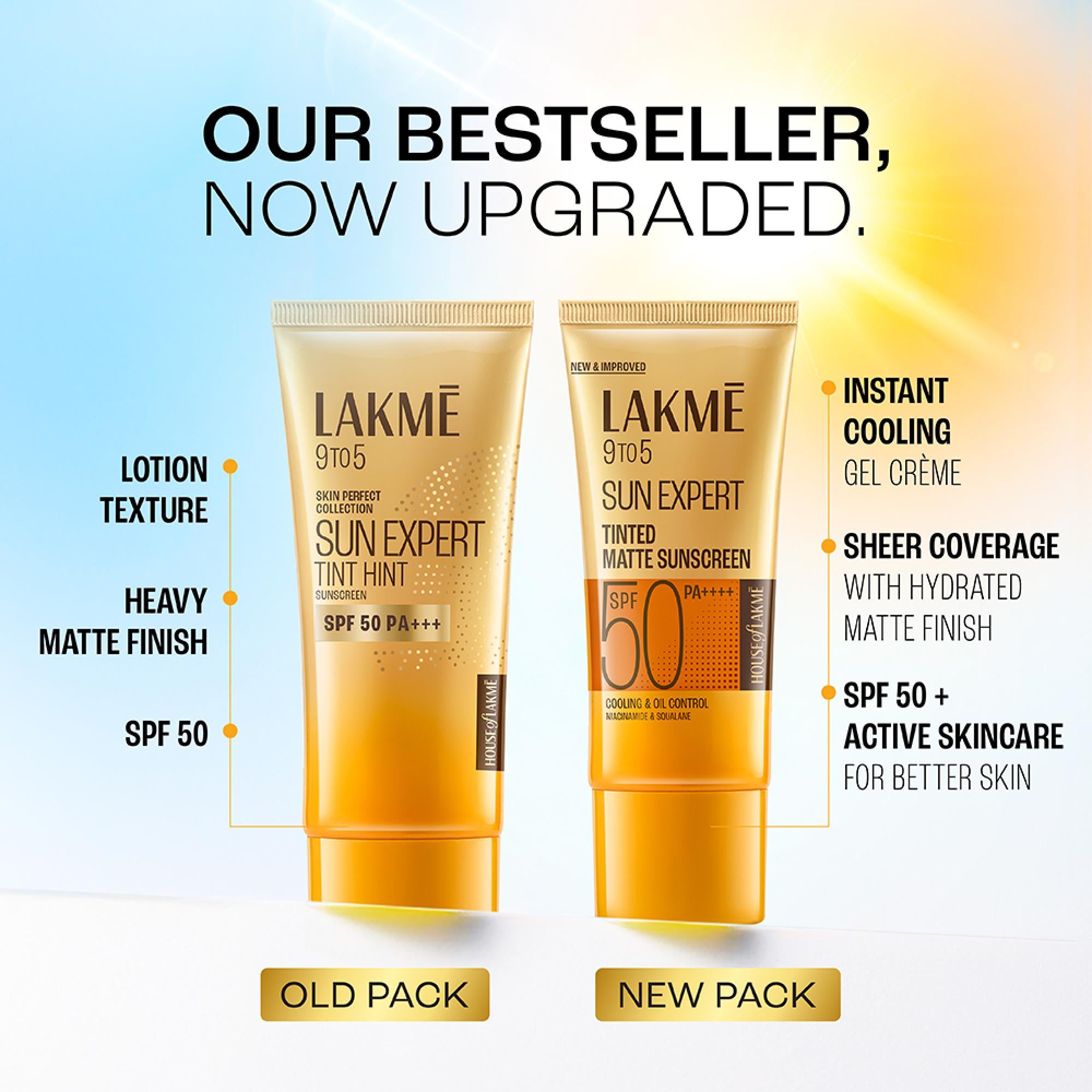 Lakmē Tinted Sunscreen with Niacinamide for Even Toned Skin, SPF 50 PA+++, In-Vivo tested,With New-Age UV Filters, Boosts Glow, Reduces Dullness & Dark Spots 100 ml