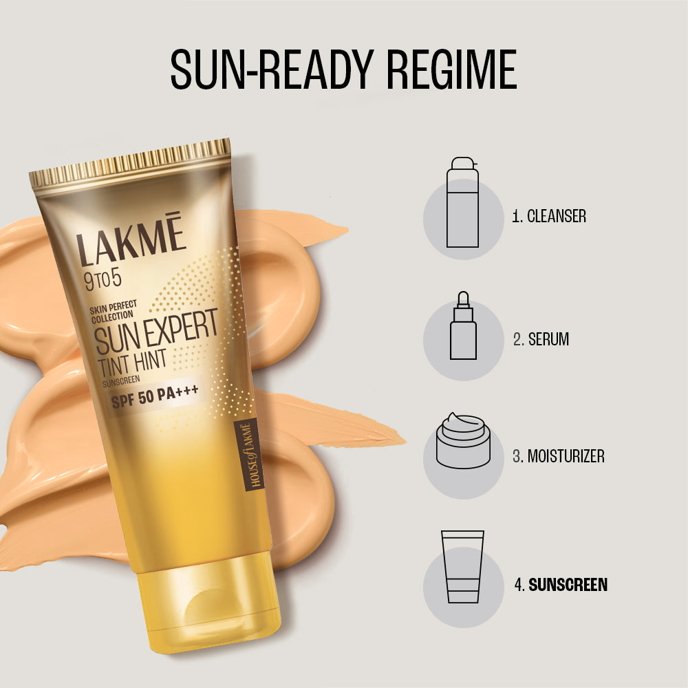 Lakmē Sun Expert Tinted Sunscreen SPF 50 PA +++ Broad spectrum  UVA/B protection Blue light protection No White Cast for all dry, oily, normal skin Matte Finish 50ml