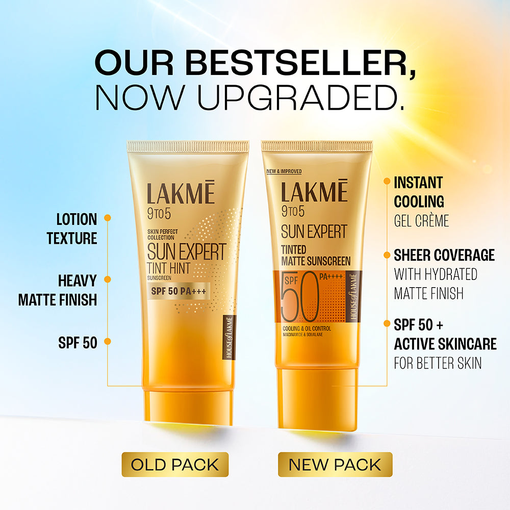 Lakmē Tinted Sunscreen with Niacinamide for Even Toned Skin, SPF 50 PA+++, In-Vivo tested,With New-Age UV Filters, Boosts Glow, Reduces Dullness & Dark Spots  50 ml