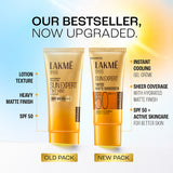 Lakmē Tinted Sunscreen with Niacinamide for Even Toned Skin, SPF 50 PA+++, In-Vivo tested,With New-Age UV Filters, Boosts Glow, Reduces Dullness & Dark Spots  50 ml