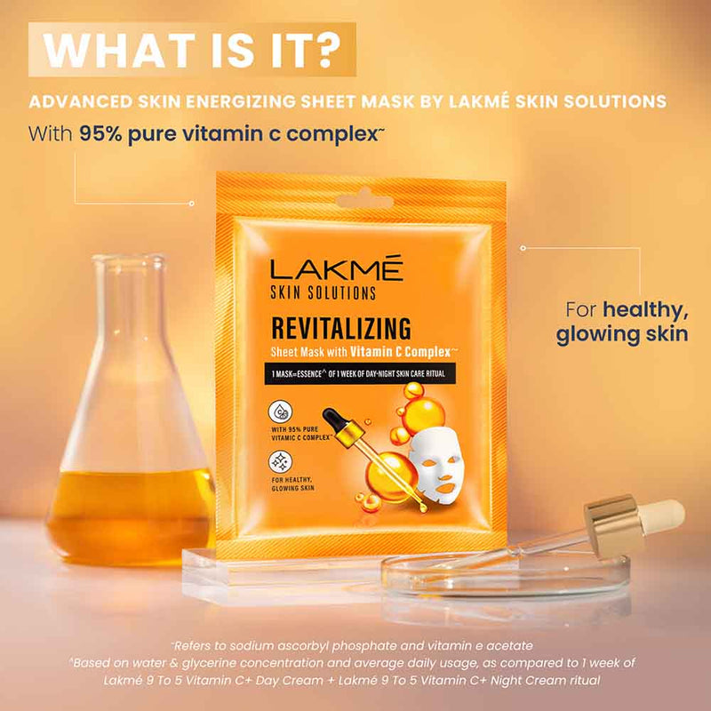 Lakmē Skin Solutions Sheet Mask Revitalizing with Vitamin C 25ml
