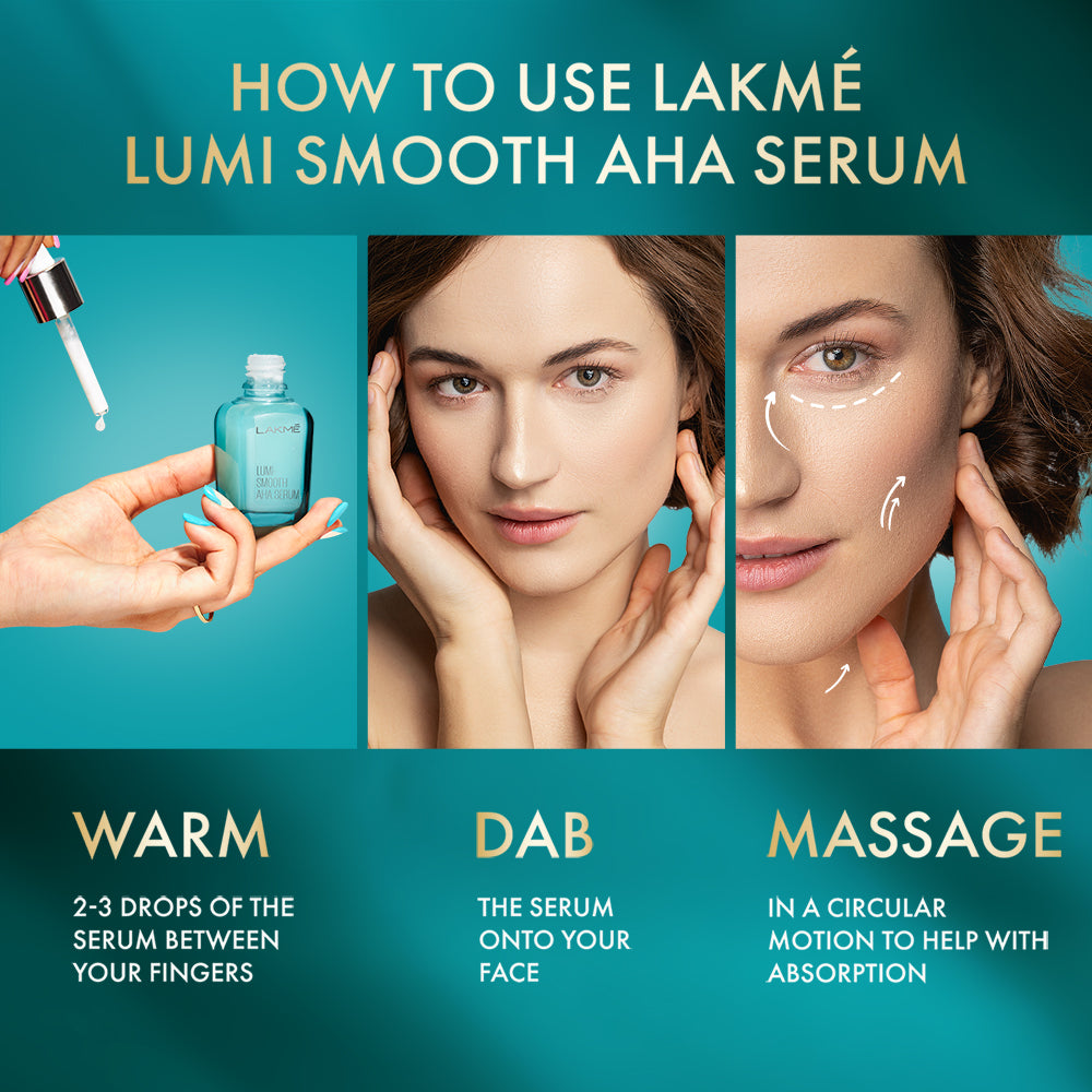 Lakmē  Lumi Smooth Serum with 8% AHA - BHA - PHA+ Complex for Luminous Skin & Improved Texture 30 ml