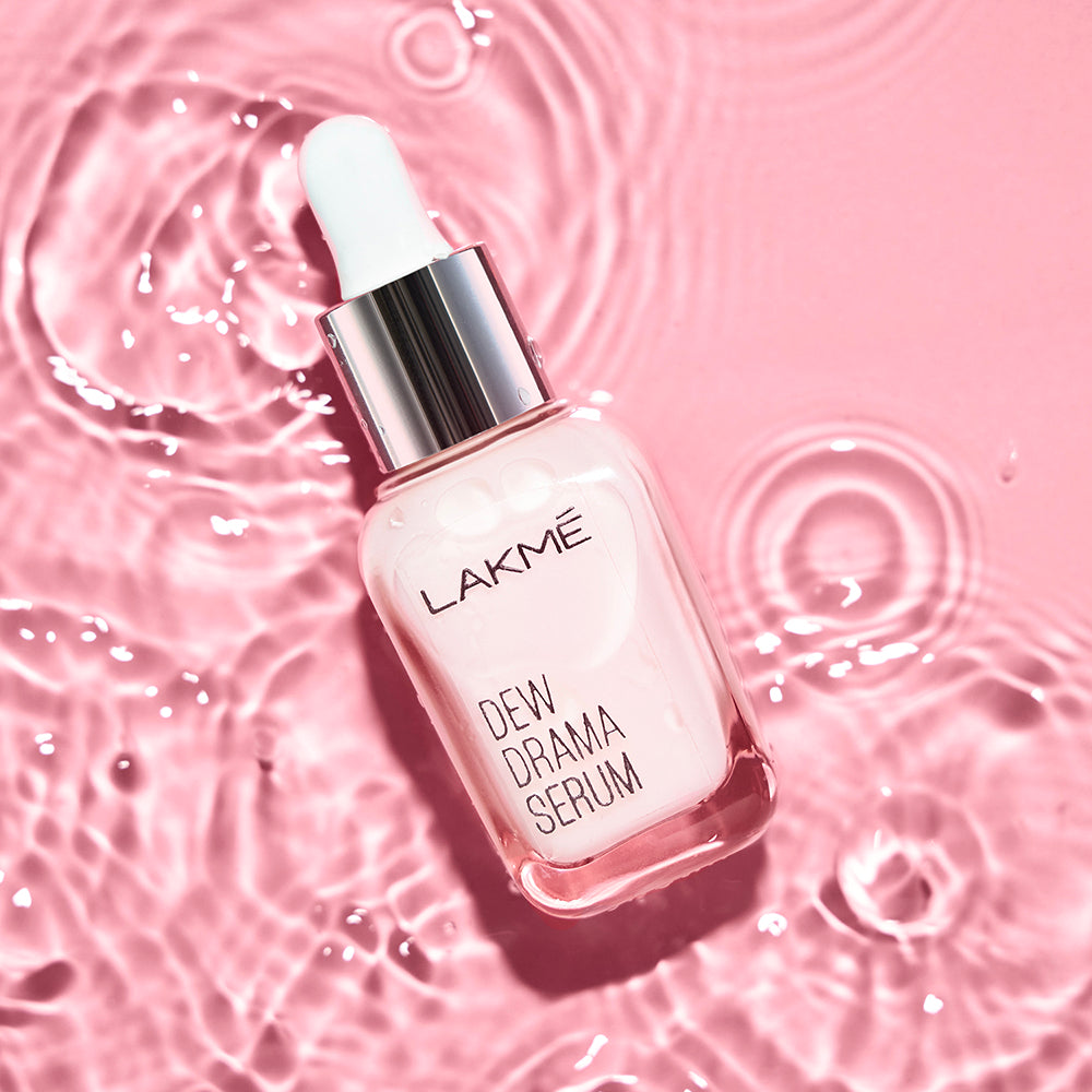 Lakmē Dew Drama Serum, 6% Vit B3, E, F & Pro-Ceramides for Skin Barrier & Dewy Radiance 30ml