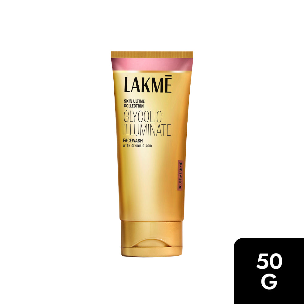 Lakmē Glycolic Illuminate Facewash with Glycolic Acid for Gentle Exfoliation & Illuminated Skin 50g