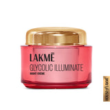 Lakmē Glycolic Illuminate Night Cream with Glycolic Acid & 1% Niacinamide for Skin Cell Regeneration