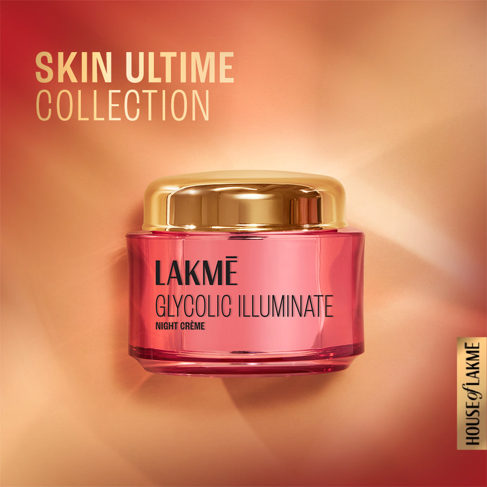 Lakmē Glycolic Illuminate Night Cream with Glycolic Acid & 1% Niacinamide for Skin Cell Regeneration