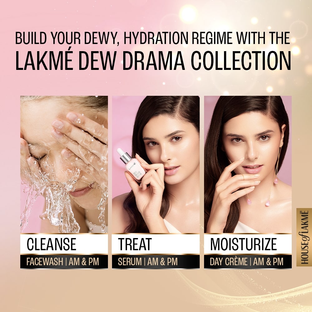 Lakmē Dew Drama Gel Creme, Pro-Ceramides, Vit E + Vit B + Vit F 50G