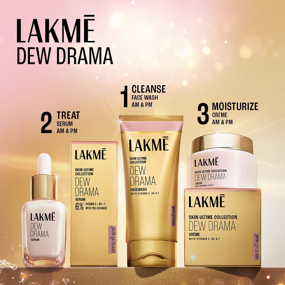 Lakmē Dew Drama Gel Creme, Pro-Ceramides, Vit E + Vit B3 + Vit F 50G