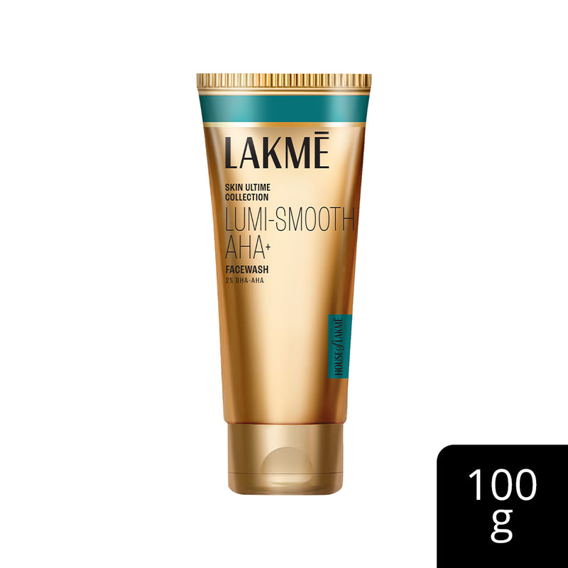 Lakme Lumi-Smooth AHA+ Facewash with 2% Salicylic & Lactic Acid for Glowing Skin, 100gm