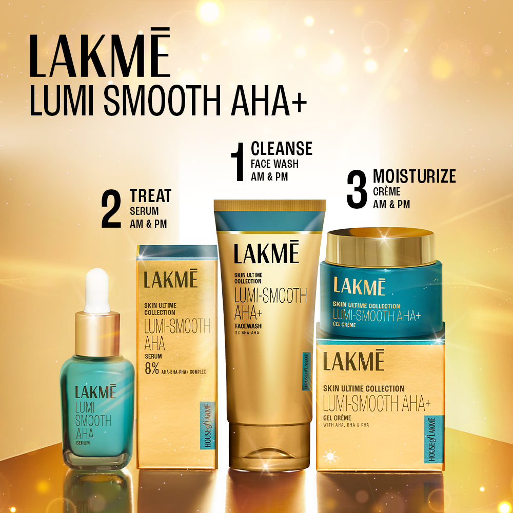 Lakme Lumi-Smooth AHA+ Facewash with 2% Salicylic & Lactic Acid for Glowing Skin, 100gm