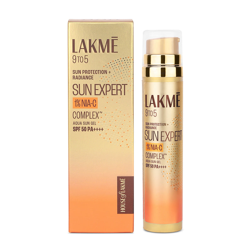 Lakmē Sun Expert 1% Nia-VIT C Sunscreen, SPF 50 PA+++ for UVA/B, No white cast, for radiant skin