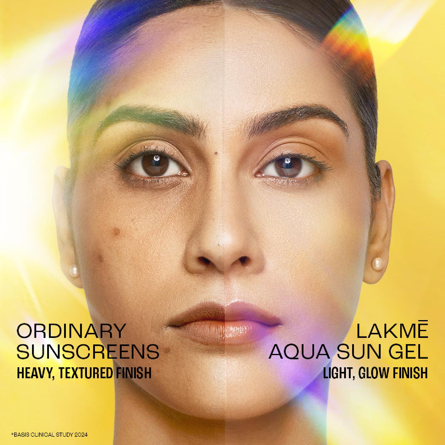 Lakmē 5% Niacinamide & VIT C water-light Sunscreen gel SPF 50 Pa++++In-Vivo tested With New-Age UV Filters, Reduces Dullness & Dark Spots , 2X Glow,56G