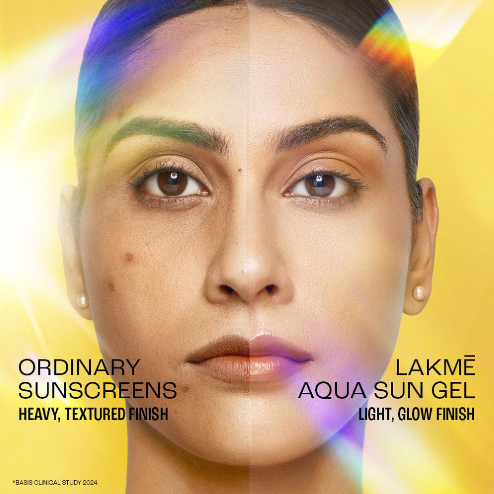 Lakmē 5% Niacinamide & VIT C water-light Sunscreen gel SPF 50 Pa++++In-Vivo tested With New-Age UV Filters, Reduces Dullness & Dark Spots , 2X Glow,56G