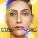 Lakmē 5% Niacinamide & VIT C water-light Sunscreen gel SPF 50 Pa++++In-Vivo tested With New-Age UV Filters, Reduces Dullness & Dark Spots , 2X Glow,56G
