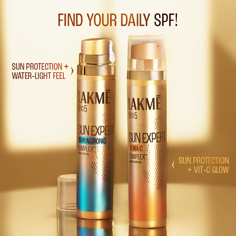 Lakmē 1% Niacinamide & VIT C water-light Sunscreen gel SPF 50 Pa++++For Oily Skin,2X Glow,56G