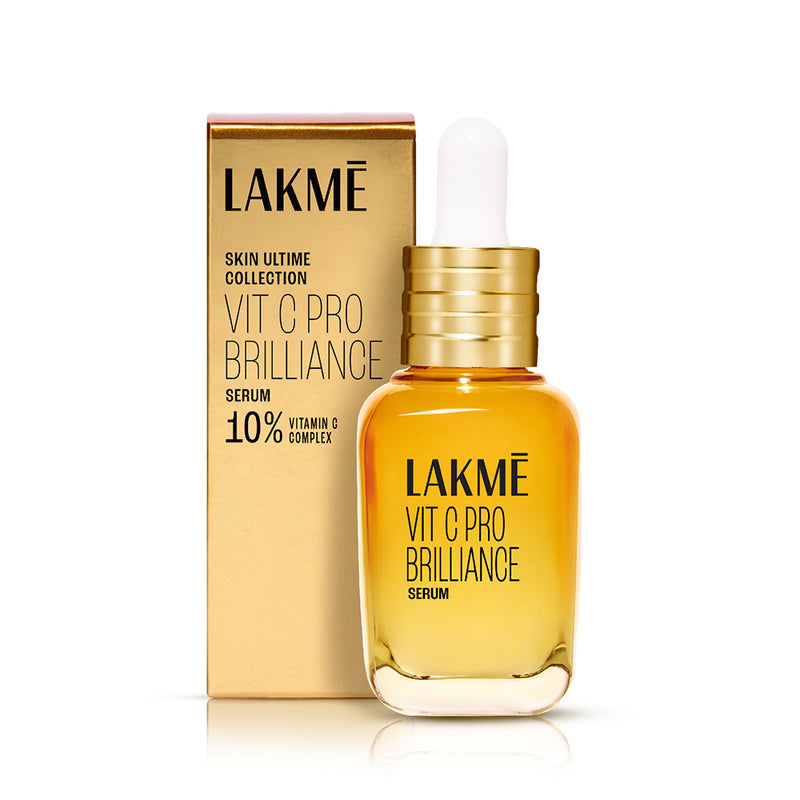 Lakmē Vit C Brillance Serum, 10% Vit C Complex, Glass Skin in 21 Days, Tighter Brighter Skin, 30ml