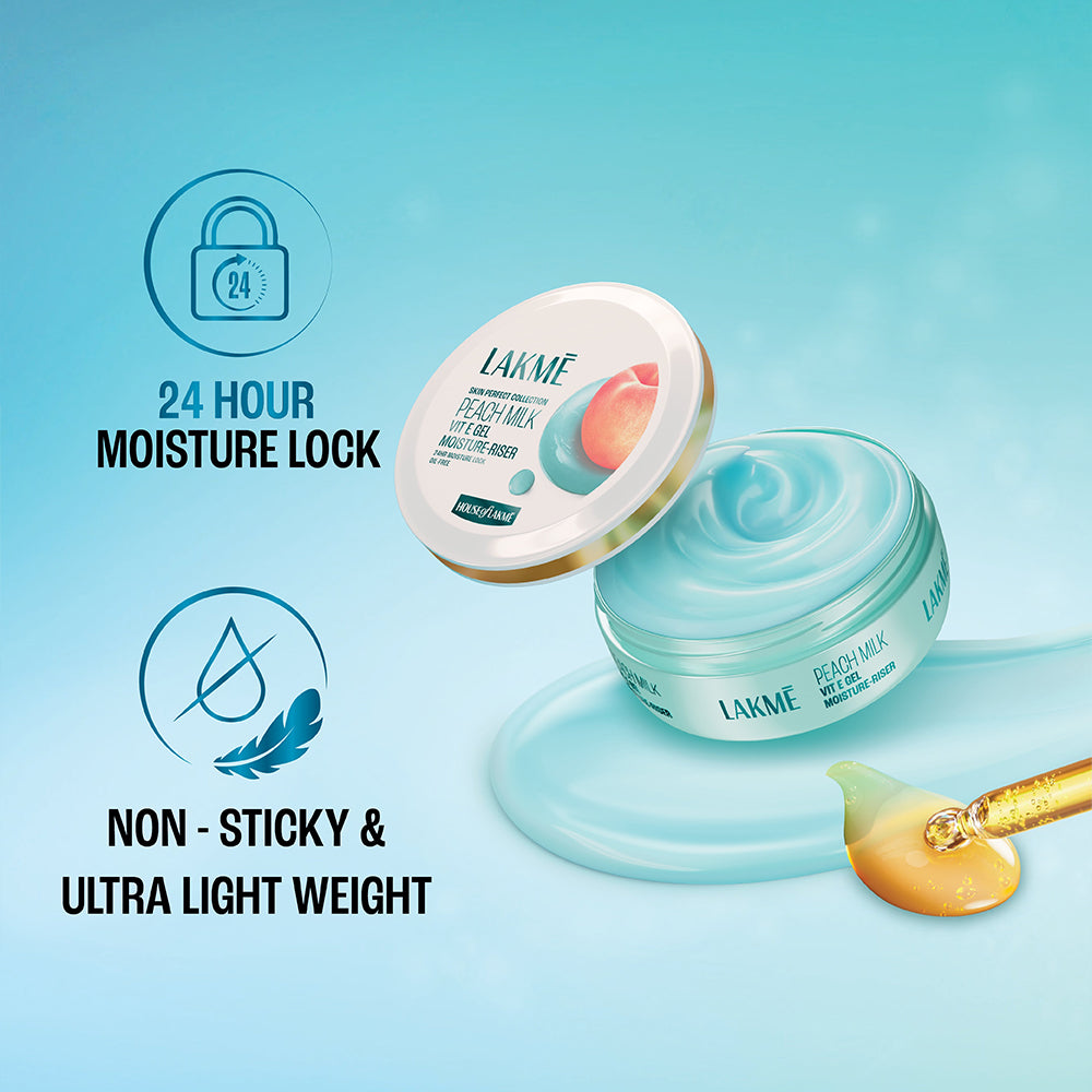 Lakmē Peach Milk Vit E Gel Moisturizer, Lightweight Gel to Hydrate Skin | With Vitamin E -200gm