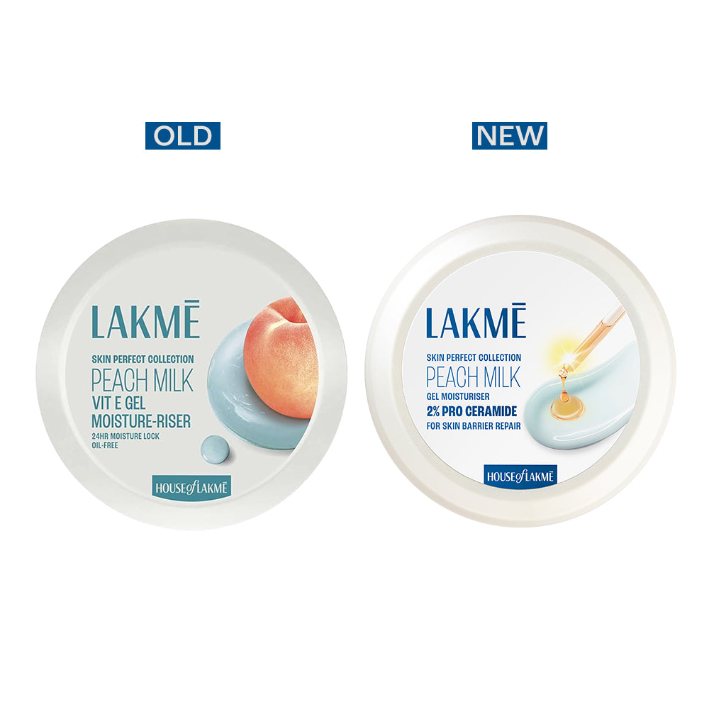 Lakmē Peach Milk 2% Pro-Ceramide Gel Moisturiser | Water-Light Barrier Repair Hydration | Fresh Non-Sticky Healthy Glow | 200g
