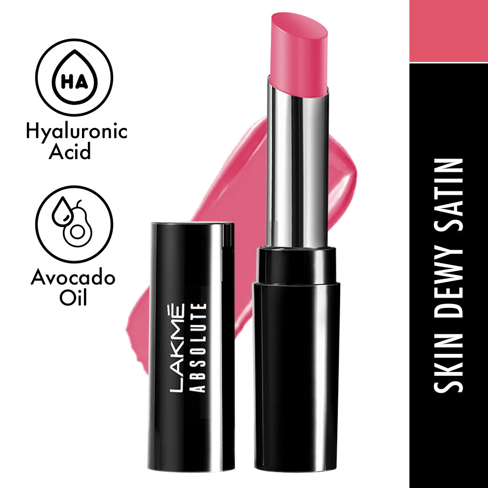 Lakmē Absolute Skin Dew Satin Lipstick-201 Pink Party