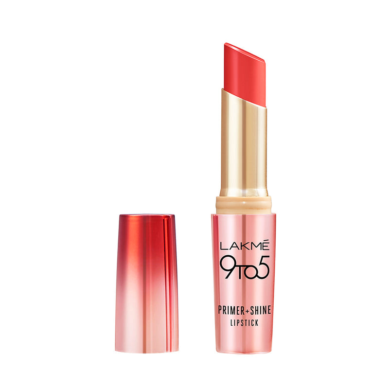 Lakmē 9 to 5 Primer + Shine Lipstick-SR3 Red Pop