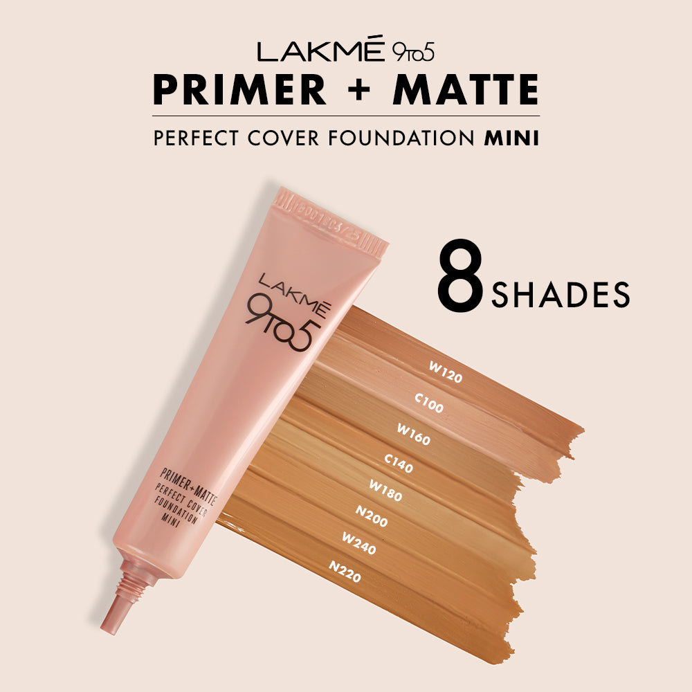 Lakmē 9 to 5 Primer + Matte Perfect Cover Foundation Mini-Neutral Medium