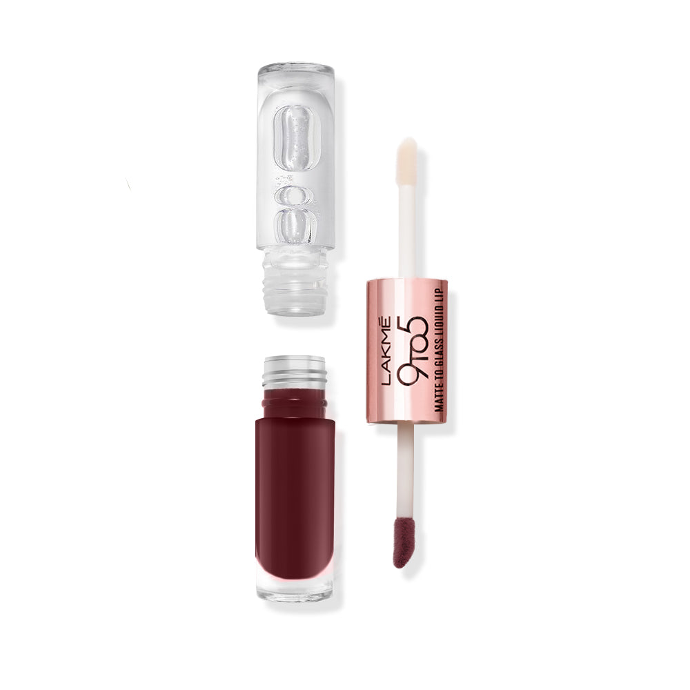 Lakmē 9 to 5 Matte to Glass Liquid Lip-Bold In Red