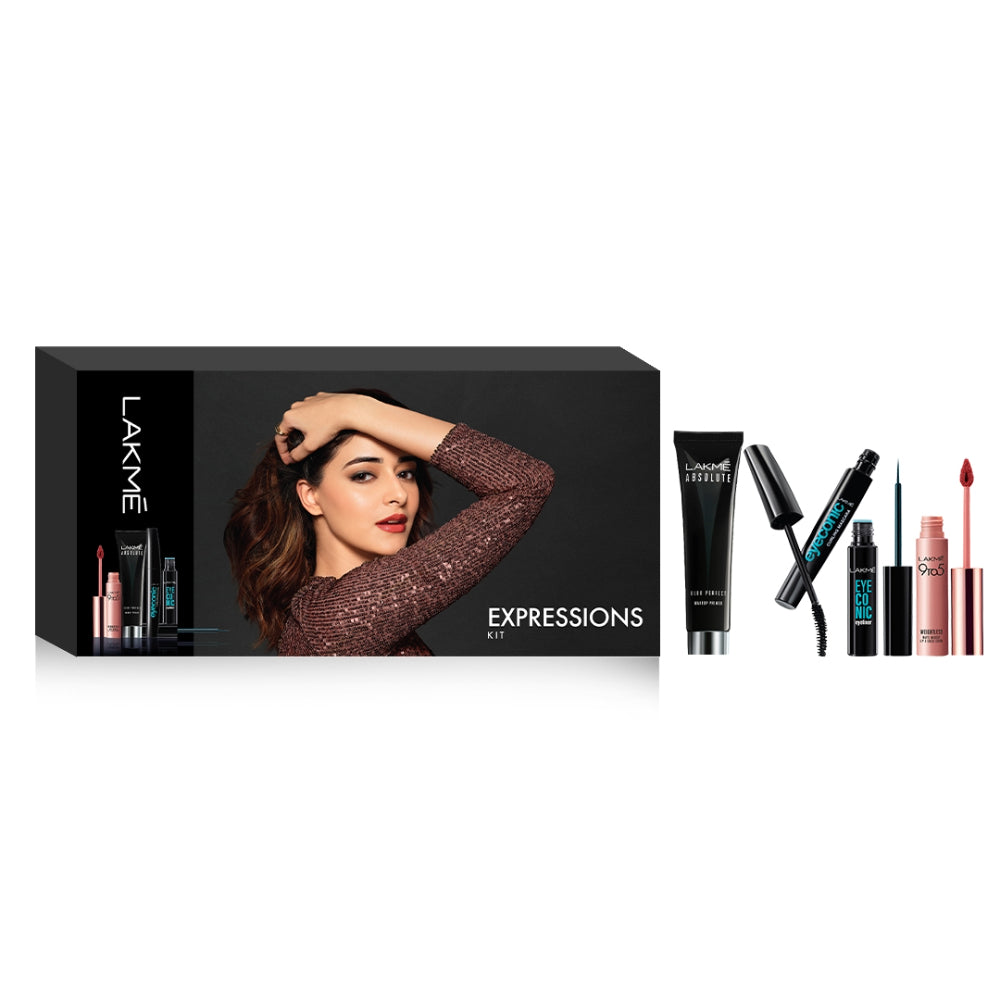 Lakme's Expressions Kit with Primer, Lip and cheek tint, Curling Masca ...