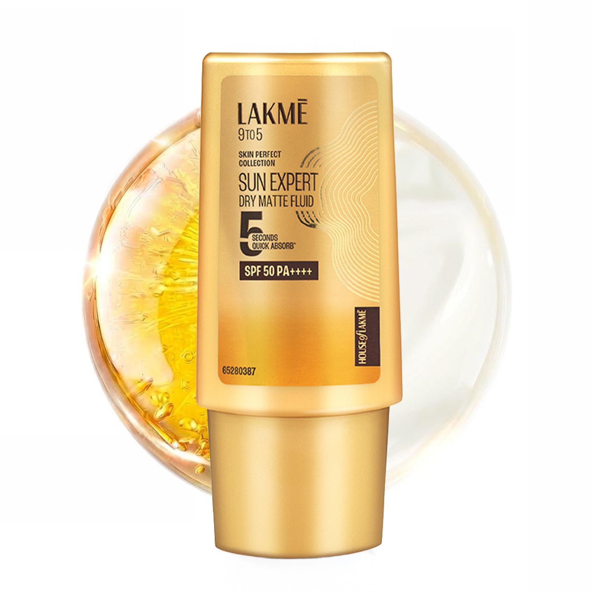 Lakmē Fluid SPF 50 PA++++ In-Vivo tested Sunscreen With 1% Ceramide & Niacinamide With New-Age UV Filters, Boosts Glow, Reduces Dullness & Dark Spots  ,all skin type 30ml