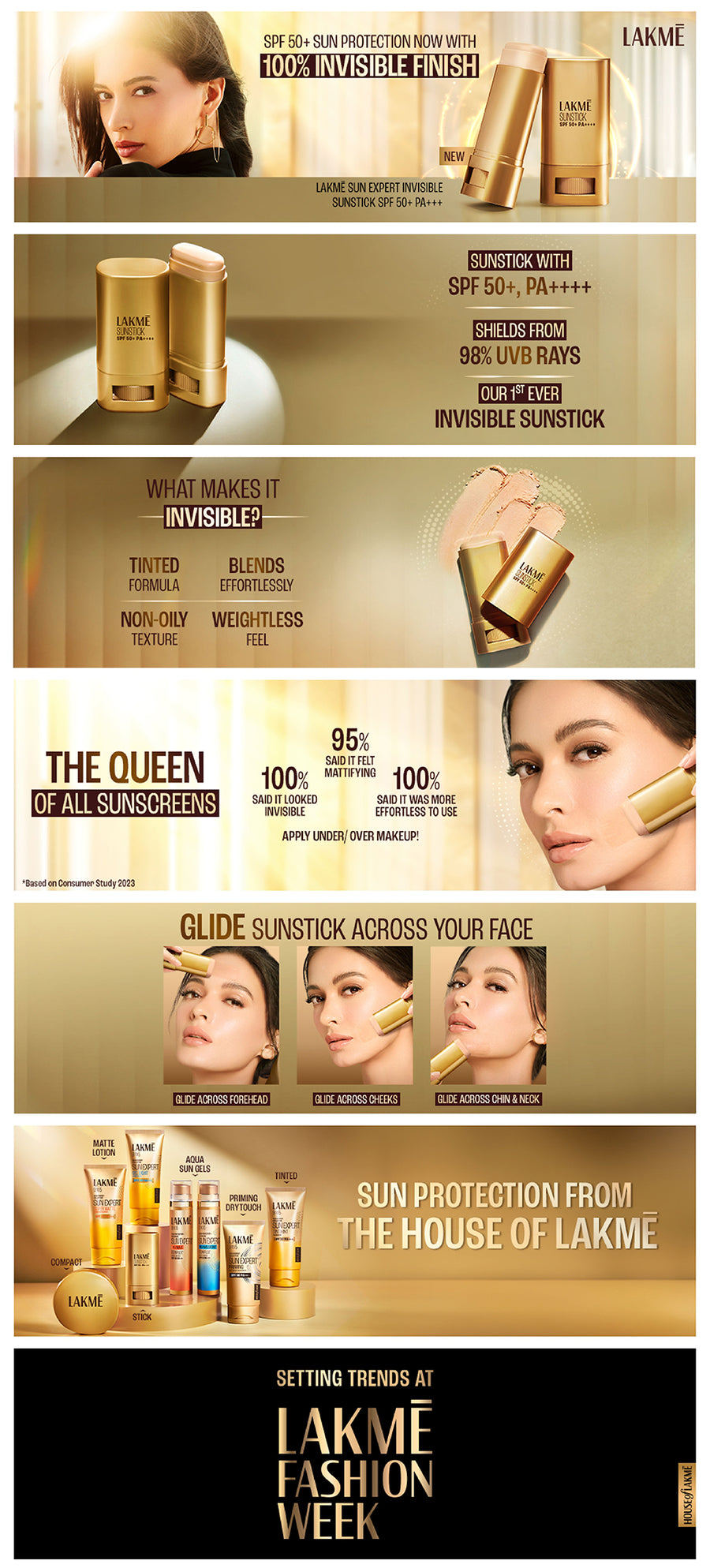 Lakmē Sun Expert Invisible Sunstick, SPF 50 PA+++ for UVA/B, No white