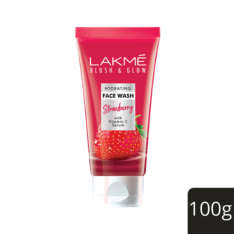 Lakmē Blush & Glow Strawberry Freshness Gel Face Wash with Strawberry Extracts, 100 g