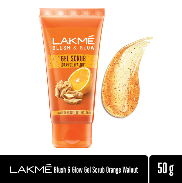 Lakmé Blush & Glow Orange Walnut Gentle Deep Clean Gel Scrub, 50g