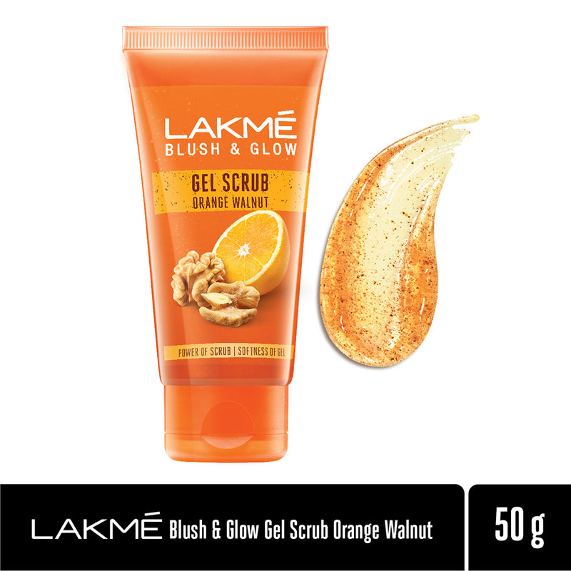 Lakmē Blush & Glow Orange Walnut Gentle Deep Clean Gel Scrub, 50g