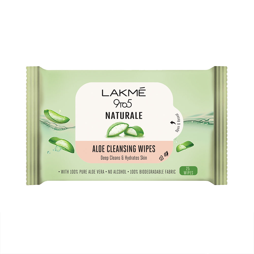 Lakmē 9 TO 5 NATURALE ALOE CLEANSING WIPES, 25 WIPES