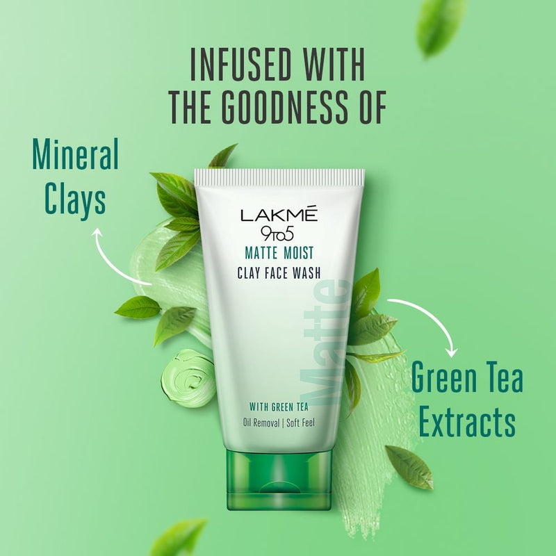 Lakmé 9to5 Matte Moist Clay Facewash, 50g