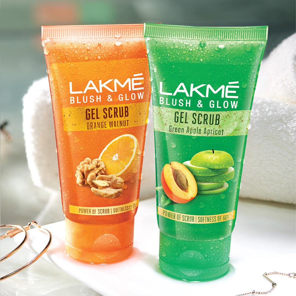 Lakmē Blush & Glow Green Apple Apricot Gentle Deep Clean Gel Scrub, 100g